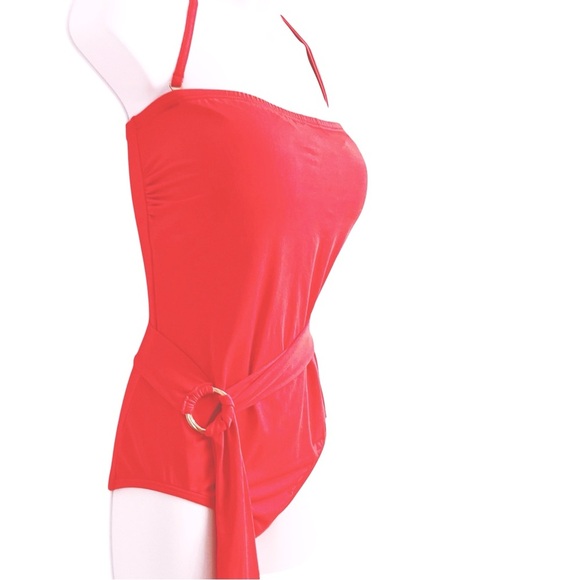 Vince Camuto Coral Swimsuit with Belt Size 14 - Picture 4 of 8